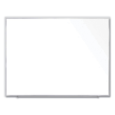 Ghent Magnetic Porcelain Whiteboard with Aluminum Frame, 72.5 x 60.47, White Surface, Satin Aluminum Frame (GHEM1P564)