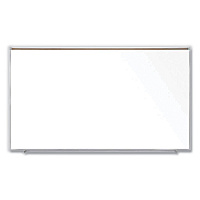 Ghent Magnetic Porcelain Whiteboard with Satin Aluminum Frame and Map Rail, 96.53 x 60.47, White Surface (GHEM1P581M)
