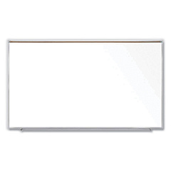 Ghent Magnetic Porcelain Whiteboard with Satin Aluminum Frame and Map Rail, 96.53 x 60.47, White Surface (GHEM1P581M)
