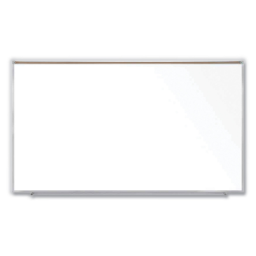 Ghent Magnetic Porcelain Whiteboard with Satin Aluminum Frame and Map Rail, 96.53 x 60.47, White Surface (GHEM1P581M)