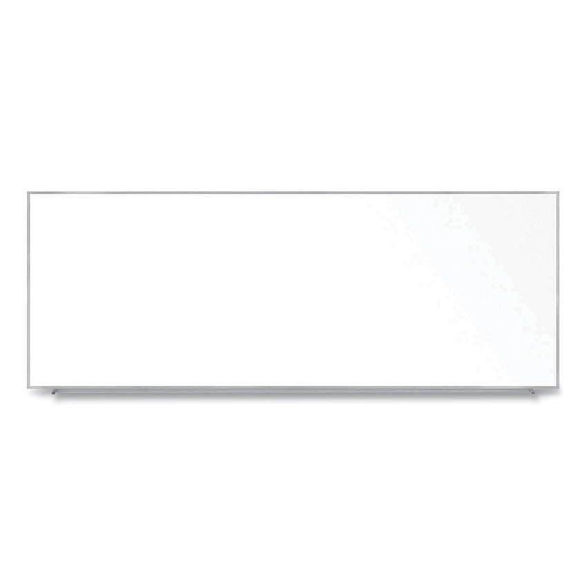 Ghent Magnetic Porcelain Whiteboard with Aluminum Frame, 144.59 x 60.47, White Surface, Satin Aluminum Frame (GHEM1P5124)