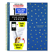 Five Star Style Wirebound Notebook, 1-Subject, Medium/College Rule, Randomly Assorted Cover Colors, (80) 11 x 8.5 Sheets (MEA820156F)