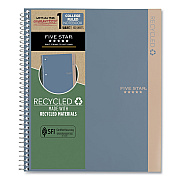 Five Star Recycled Notebook, 1 Subject, Medium/College Rule, Randomly Assorted Cover, 11 x 8.5 Sheets (MEA820053)