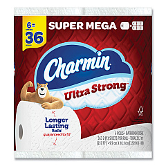Charmin Ultra Strong Bathroom Tissue, Super Mega Rolls, Septic Safe, 2-Ply, White, 363 Sheet Roll, 6 Rolls/Pack, 3 Packs/Carton (PGC04306)