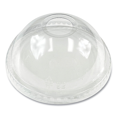 Boardwalk PET Cold Cup Dome Lids, Fits 9 oz to 12 oz PET Cups, Clear, 100/Pack (BWKPET912DOMEPK)