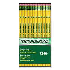 Ticonderoga Pencils, HB (#2), Black Lead, Yellow Barrel, 72/Pack (DIXX33904X)