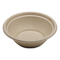 World Centric Fiber Bowls, 24 oz, 7.4 x 7.4 x 2.3, Natural, Paper, 500/Carton (WORBOSCU24LFP)