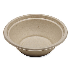 World Centric Fiber Bowls, 24 oz, 7.4 x 7.4 x 2.3, Natural, Paper, 500/Carton (WORBOSCU24LFP)