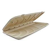 World Centric Fiber Hinged Containers, 13.7 x 6.6 x 1.3, Natural, Paper, 200/Carton (WORPBSCU13LFS)