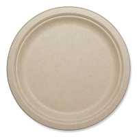 World Centric Fiber Plates, 9.1" dia, Natural, 1,000/Carton (WORPLSCU9LFP)