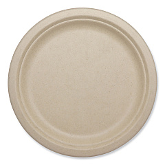 World Centric Fiber Plates, 9.1" dia, Natural, 1,000/Carton (WORPLSCU9LFP)