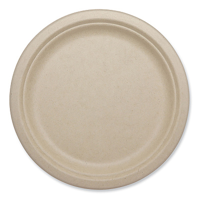World Centric Fiber Plates, 9.1" dia, Natural, 1,000/Carton (WORPLSCU9LFP)