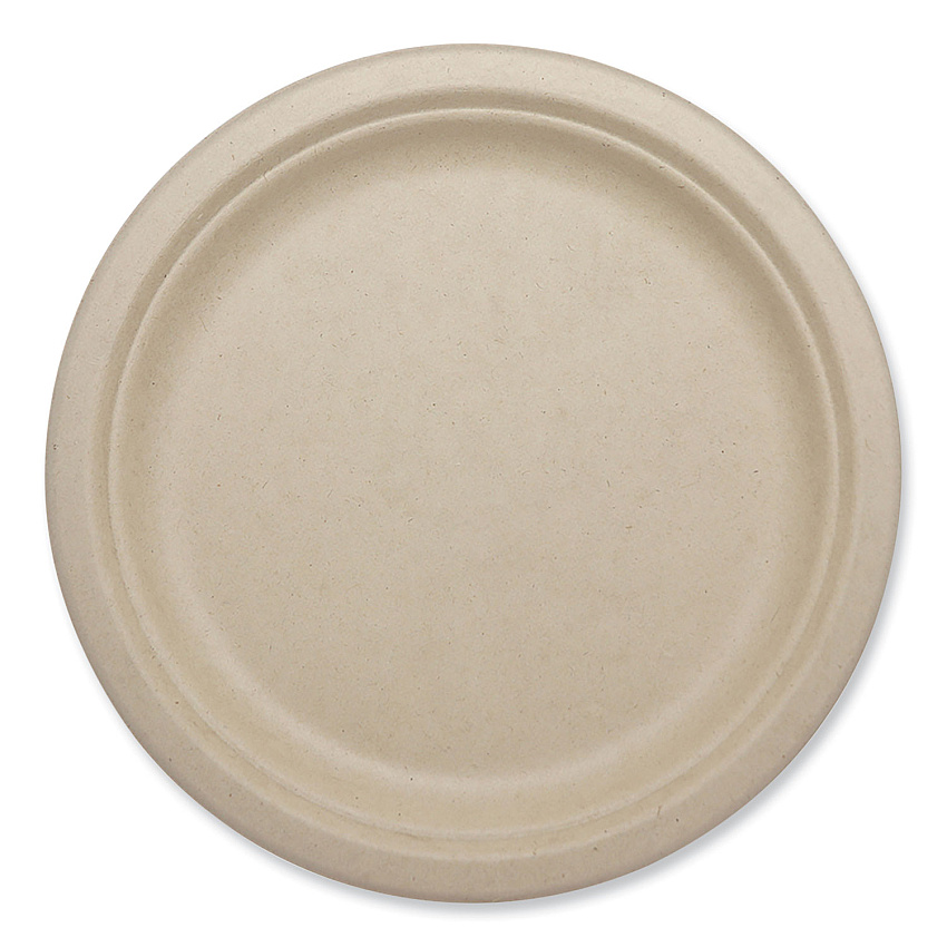 World Centric Fiber Plates, 9.1" dia, Natural, 1,000/Carton (WORPLSCU9LFP)