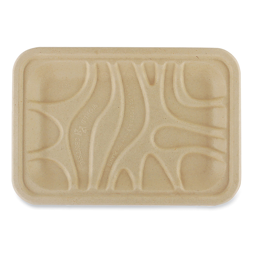 World Centric Fiber Trays, 5.7 x 8.2 x 0.6, Natural, Paper, 500/Carton (WORTRSC2SLFS)