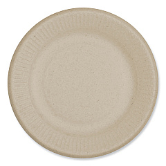 World Centric Fiber Plates, Ripple Edge, 6.1" dia, Natural, 1,000/Carton (WORPLSCU6LFS)