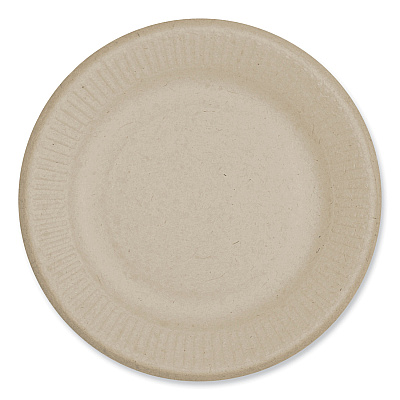 World Centric Fiber Plates, Ripple Edge, 6.1" dia, Natural, 1,000/Carton (WORPLSCU6LFS)