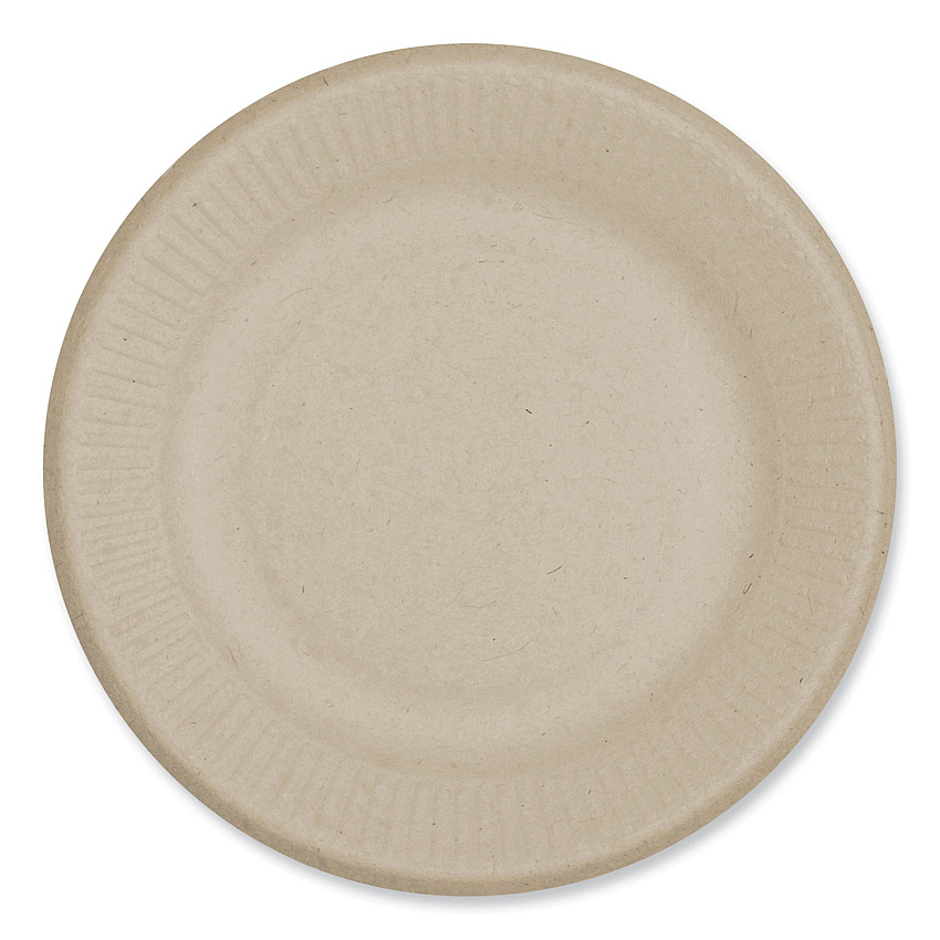 World Centric Fiber Plates, Ripple Edge, 6.1" dia, Natural, 1,000/Carton (WORPLSCU6LFS)