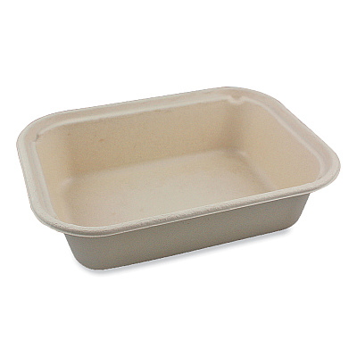 World Centric Fiber Containers, 60 oz, 7.5 x 9.8 x 2.7, Natural, Paper, 400/Carton (WORTRSC60LFP)