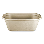 World Centric Fiber Containers, 48 oz, 8.7 x 6.5 x 3.1, Natural, Paper, 400/Carton (WORCTSCU3LFP)