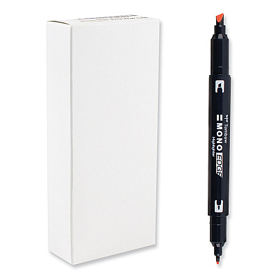 Tombow Mono Edge Highlighters, Red Ink, Chisel/Bullet Tip, Red Barrel, 10/Box (TOM56412)