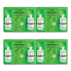 Honeywell Double Bottle Sterile Saline Eye Wash Wall Station, 16 oz Bottles, 2 Bottles/Station, 4 Stations/Carton (FND320004650000)