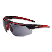 Honeywell Uvex Avatar Safety Glasses, Black/Red Polycarbonate Frame, Gray Polycarbonate Lens (UVXS2861HS)