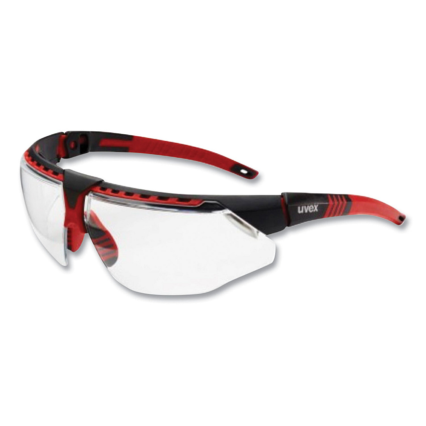 Honeywell Uvex Avatar Safety Glasses, Red/Black Polycarbonate Frame, Clear Polycarbonate Lens (UVXS2860HS)