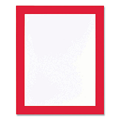 deflecto Self Adhesive Sign Holders, 11 x 17 Insert, Clear with Red Border, 2/Pack (DEF68886R)
