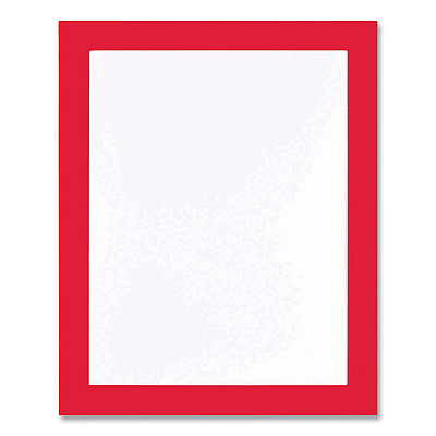 deflecto Self Adhesive Sign Holders, 11 x 17 Insert, Clear with Red Border, 2/Pack (DEF68886R)