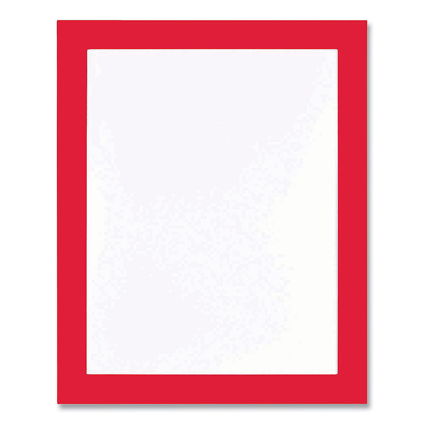 deflecto Self Adhesive Sign Holders, 11 x 17 Insert, Clear with Red Border, 2/Pack (DEF68886R)