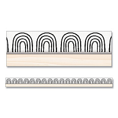 Carson-Dellosa Education Straight Borders, Rainbows, 3" x 3 ft, Black/White/Cream, 12/Pack (CDP108502)