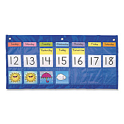Carson-Dellosa Education Weekly Calendar with Weather, 21 Pockets, 25 x 12.75, Blue (CDP5636)