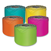Carson-Dellosa Education Rolled Scalloped Border Set, 2.25" x 65 ft, Assorted Colors, 5/Set (CDP145301)