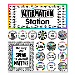 Carson-Dellosa Education Motivational Bulletin Board Sets, Affirmation Station, 13.8" x 16", Multicolor, 32/Set (CDP110569)