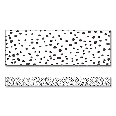 Carson-Dellosa Education Straight Borders, Dotted, 3" x 3 ft, Black/White, 12/Pack (CDP108495)