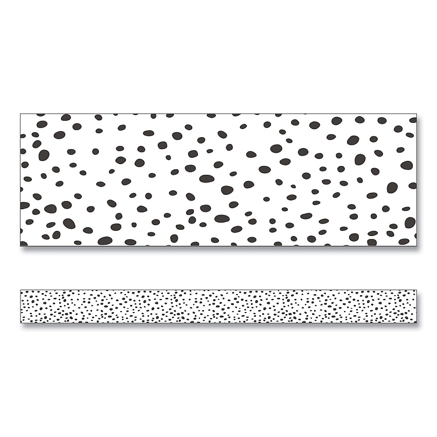 Carson-Dellosa Education Straight Borders, Dotted, 3" x 3 ft, Black/White, 12/Pack (CDP108495)