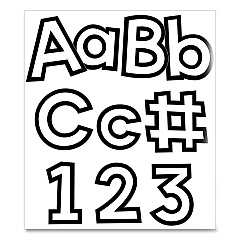 Carson-Dellosa Education EZ Letter Combo Packs, White with Black Trim, 4"h, 219 Characters (CDP130100)