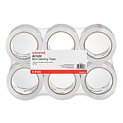 Universal Moving and Storage Packing Tape, 3" Core, 1.88" x 54.6 yd, Clear, 6/Pack (UNV33102)