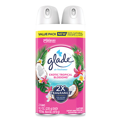 Glade Air Freshener, Tropical Blossoms Scent, 8.3 oz, 2/Pack, 3 Packs/Carton (SJN346580)