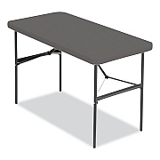 Iceberg IndestrucTable Commercial Folding Table, Rectangular, 48" x 24" x 29", Charcoal Top, Charcoal Base/Legs (ICE65507)