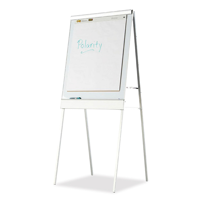 Iceberg Polarity Height Adjustable Dry Erase Flipchart Easel, 30 x 20-31 x 50-74 Easel, 30 x 38 Board, White Surface, Silver Frame (ICE30333)
