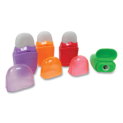 Charles Leonard One-Hole Pencil Sharpener/Eraser Combo, 1" x 0.75", Randomly Assorted Colors (LEO80735)