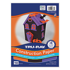 Pacon Tru-Ray Construction Paper, 70 lb Text Weight, 9 x 12, Assorted Halloween Colors, 150/Pack (PACP6688)