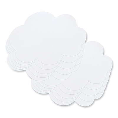 Pacon Self Stick Dry Erase Clouds, 7 x 10, White Surface, 10/Pack (PAC9014)