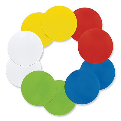 Pacon Self Stick Dry Erase Circles, 10 x 10, Blue/Green/Red/White/Yellow Surfaces, 10/Pack (PAC9012)