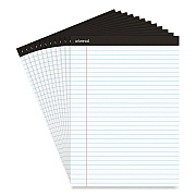 Universal Premium Ruled Writing Pads with Heavy-Duty Back, Wide/Legal Rule, Black Headband, 50 White 8.5 x 11 Sheets, 12/Pack (UNV30730)