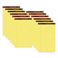 TOPS "The Legal Pad" Plus Ruled Perforated Pads with 40 pt. Back, Wide/Legal Rule, 50 Canary-Yellow 8.5 x 14 Sheets, Dozen (TOP7572)