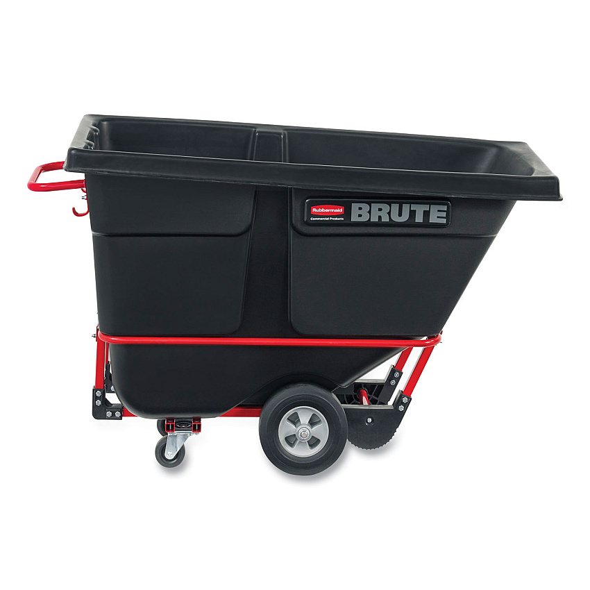 Rubbermaid Commercial BRUTE Rotomolded Tilt Truck, 0.5 cu yd, 850 lb Capacity, Plastic, Black (RCP1305BLA)
