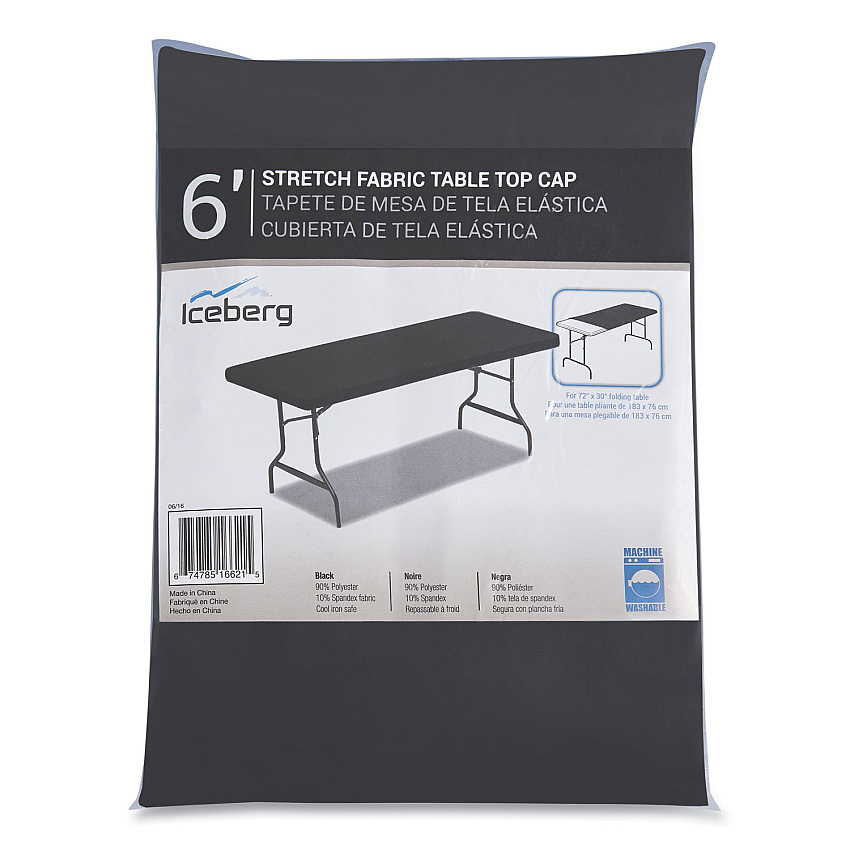 Iceberg iGear Fabric Table Top Cap Cover, Polyester, 30 x 72, Black (ICE16621)