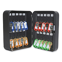 Honeywell 24-Slot Key Box, 6.3 x 2.9 x 7.8, Steel, Black (HWL6105)